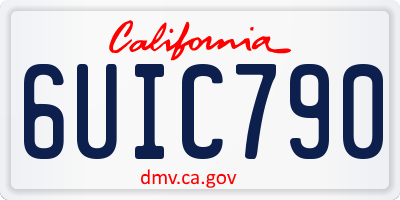 CA license plate 6UIC790
