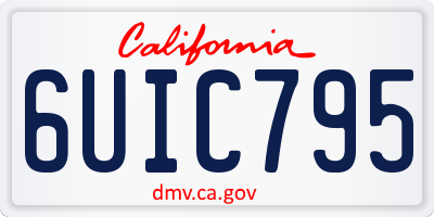 CA license plate 6UIC795