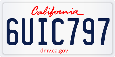 CA license plate 6UIC797