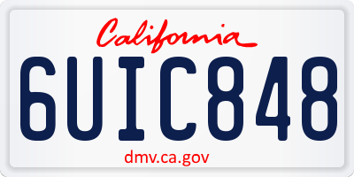 CA license plate 6UIC848