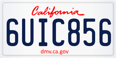 CA license plate 6UIC856