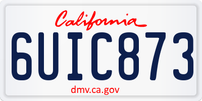 CA license plate 6UIC873