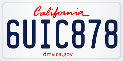 CA license plate 6UIC878