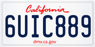 CA license plate 6UIC889