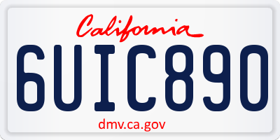 CA license plate 6UIC890