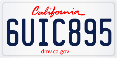 CA license plate 6UIC895