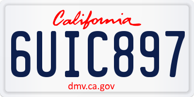 CA license plate 6UIC897