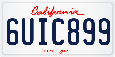 CA license plate 6UIC899