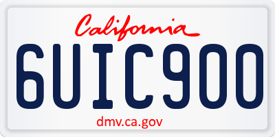 CA license plate 6UIC900