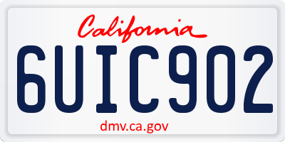 CA license plate 6UIC902