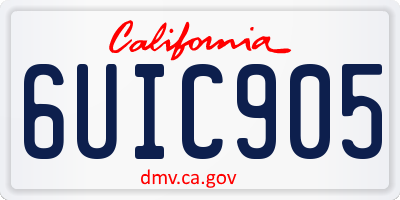 CA license plate 6UIC905