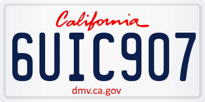 CA license plate 6UIC907
