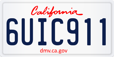 CA license plate 6UIC911
