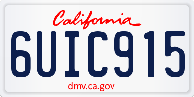 CA license plate 6UIC915