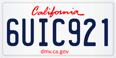 CA license plate 6UIC921
