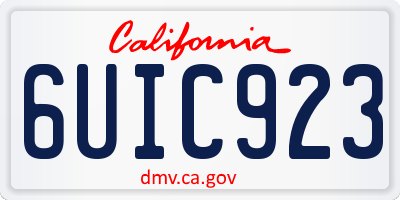CA license plate 6UIC923