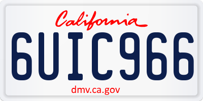 CA license plate 6UIC966