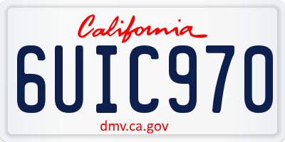 CA license plate 6UIC970