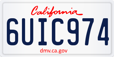 CA license plate 6UIC974