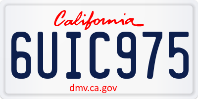 CA license plate 6UIC975