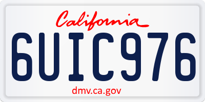 CA license plate 6UIC976