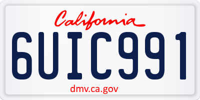 CA license plate 6UIC991