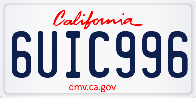 CA license plate 6UIC996