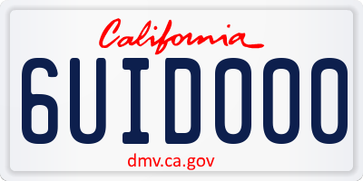 CA license plate 6UID000