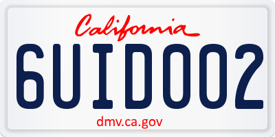CA license plate 6UID002