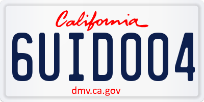 CA license plate 6UID004