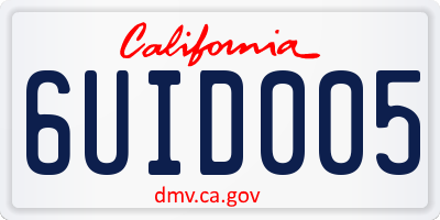CA license plate 6UID005