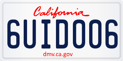 CA license plate 6UID006