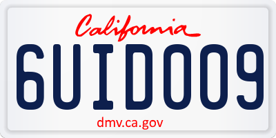 CA license plate 6UID009