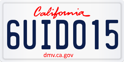 CA license plate 6UID015