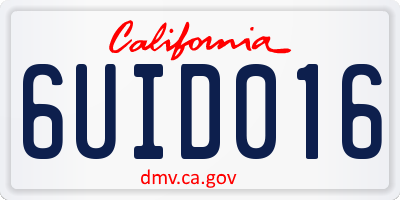 CA license plate 6UID016