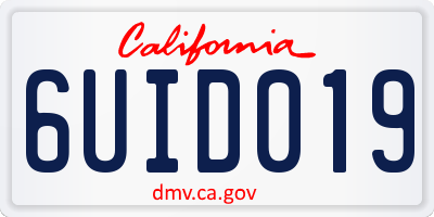 CA license plate 6UID019