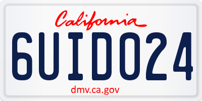 CA license plate 6UID024