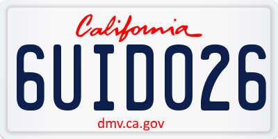 CA license plate 6UID026