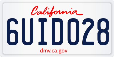 CA license plate 6UID028