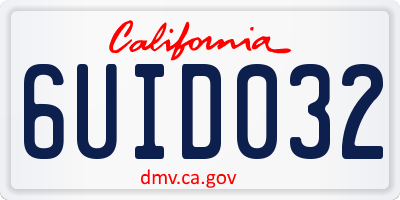 CA license plate 6UID032