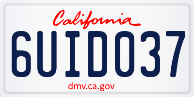 CA license plate 6UID037