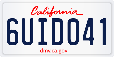 CA license plate 6UID041