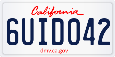 CA license plate 6UID042