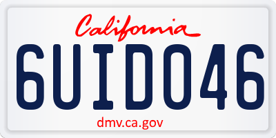 CA license plate 6UID046