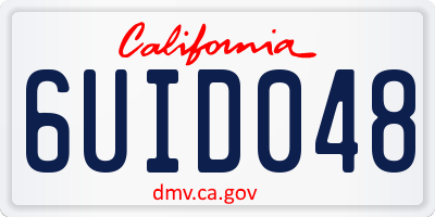 CA license plate 6UID048