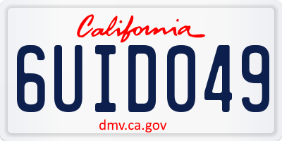 CA license plate 6UID049