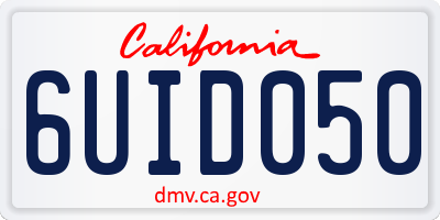 CA license plate 6UID050