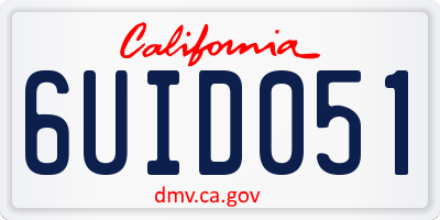 CA license plate 6UID051