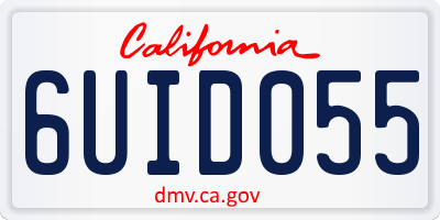 CA license plate 6UID055