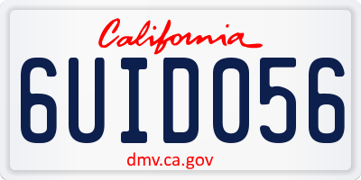 CA license plate 6UID056